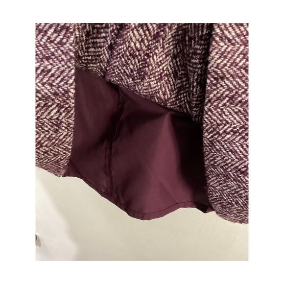 LOFT Purple Tweed Wool Blend A-Line Skirt Size 6 Small Exposed Zipper Pockets - Picture 6 of 8